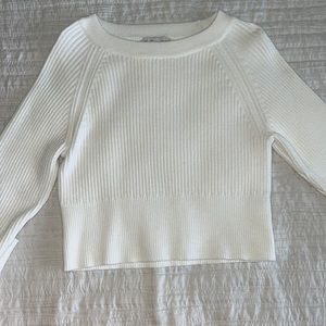 Cropped White Sweater
